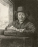 Rembrandt Drawing at a Window, 1648