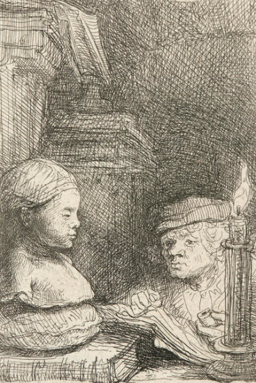 Man Drawing From a Cast, c. 1641