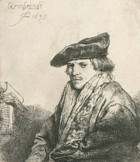 Young Man in Velvet Cap with Books Beside Him, 1637