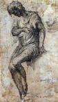 A Man Seated on a Ledge