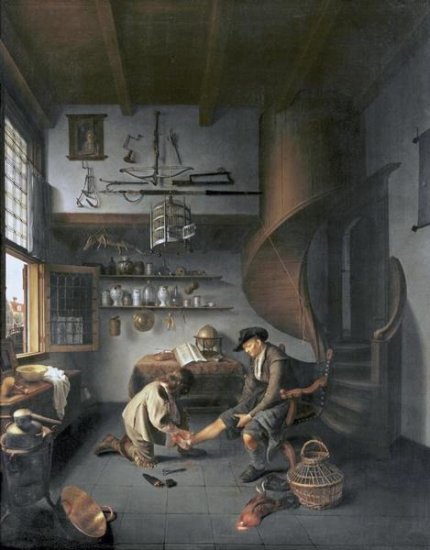 A Barber Surgeon Tending a Peasant's Foot