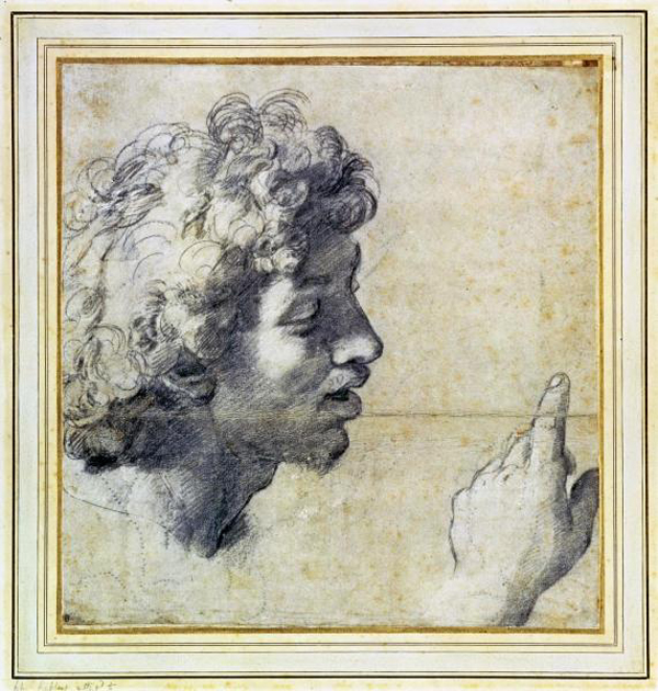 Studies of a Man's Head and Hand