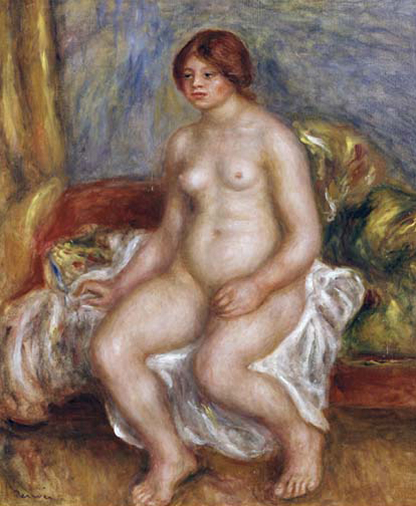 Nude Woman On Green Cushions