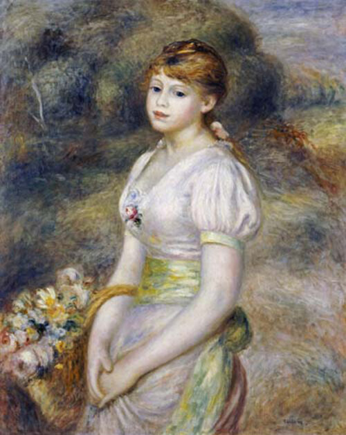 Young Girl With a Basket of Flowers