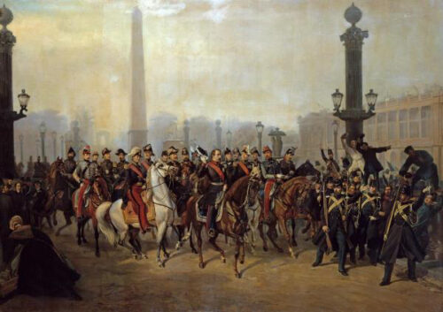 Napoleon with Staff in Place de La Concorde, Paris