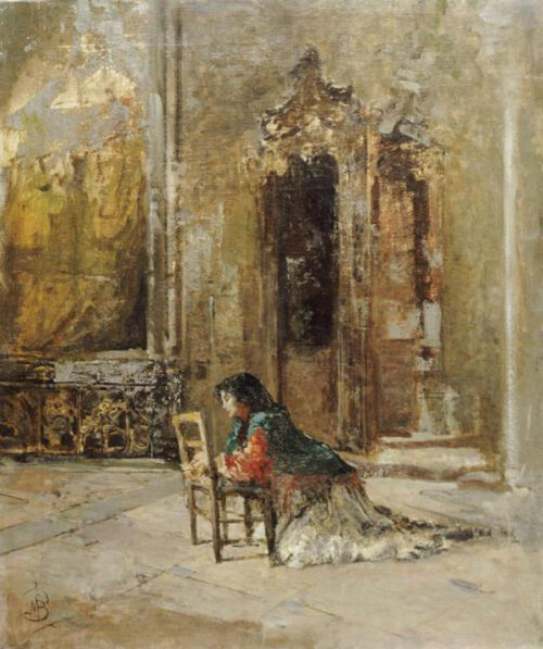 A Woman at Prayer in a Church