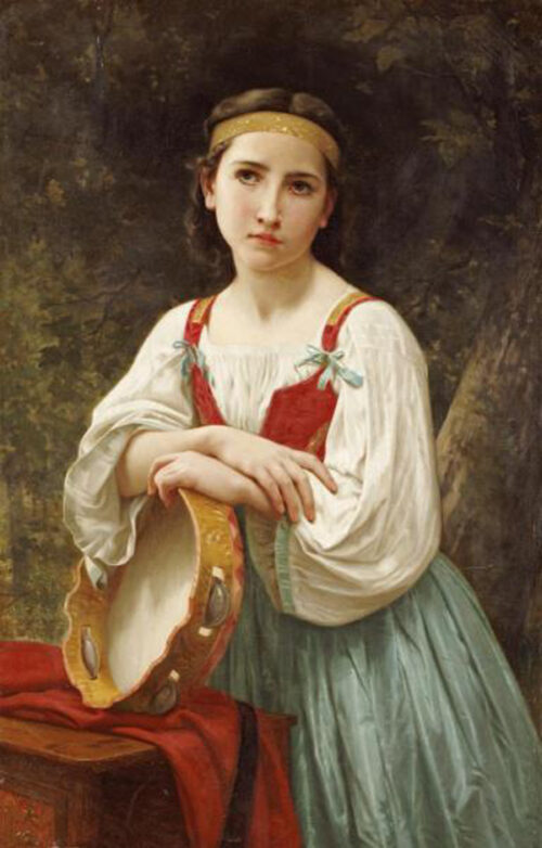 Basque Gypsy Girl with Tambourine