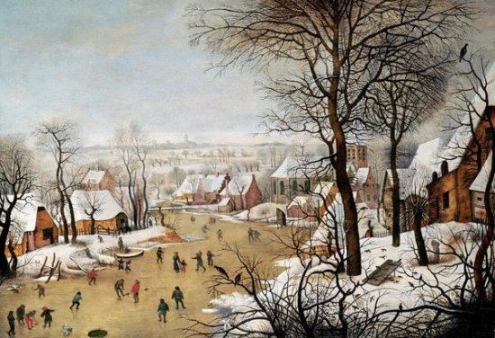 A Winter Landscape with Skaters and a Bird Trap