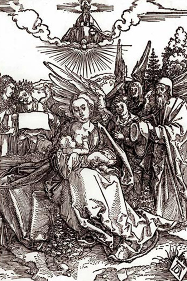 The Holy Family With Five Angels