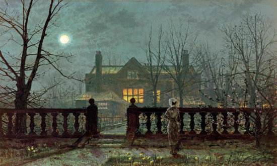 Lady In a Garden by Moonlight