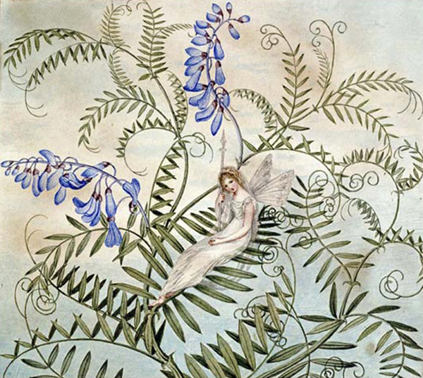 A Fairy Resting Among Flowers