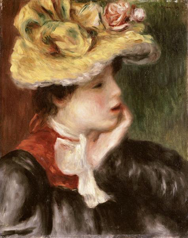 Tete de Jeune Fille avec Chapeau Jaune