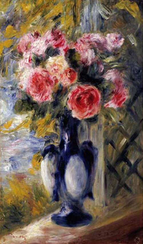 Roses In a Blue Vase