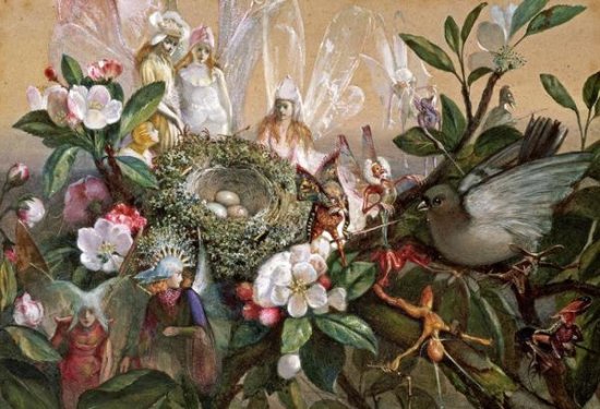 Fairies Round a Bird's Nest - The Distressed Mother
