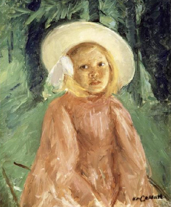 Little Girl in a Currant Colored Dress