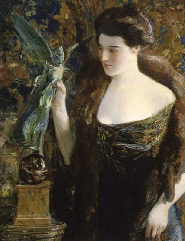 Young Woman and Statue