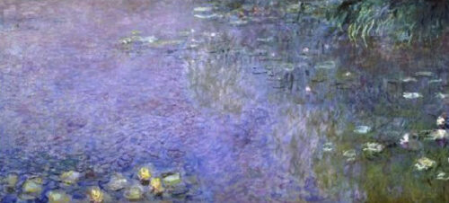 Water Lilies - Morning with Willows c. 1918-26 (center-right panel)