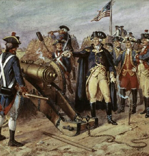 Washington Firing First Shot at Yorktown