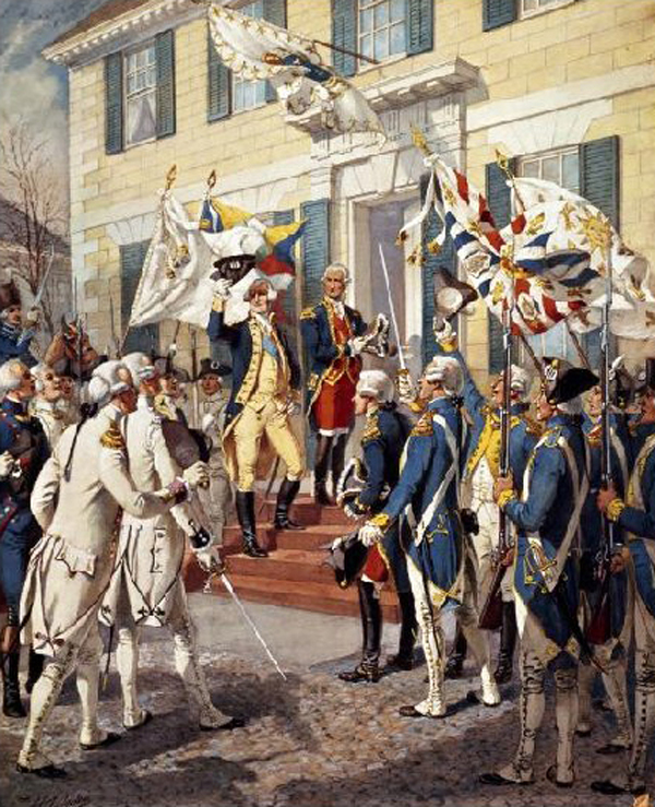 Washington Visiting Rochambeau at French Embassy