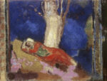 A Woman Lying Under the Tree