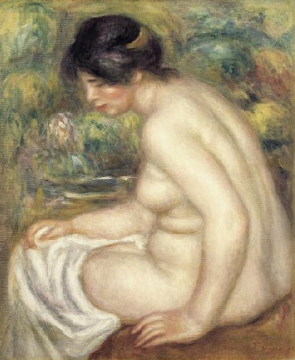 Profile Of Seated Bather