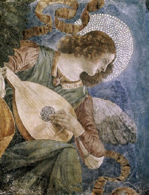 Music Making Angel with Lute