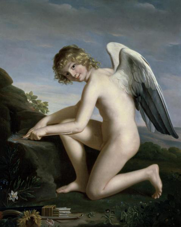 Cupid Sharpening His Arrows