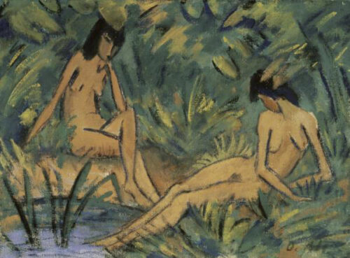 Girls Seated At the Water