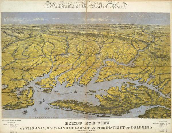 Panorama of the Seat of War - Virginia, Maryland, Delaware and the District of Columbia, 1861