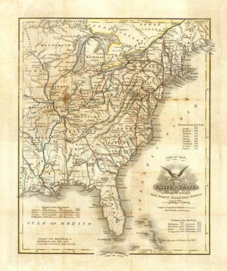 Map of the United States, 1845