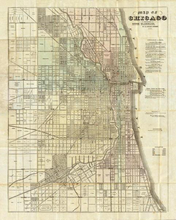 Map of Chicago, 1857