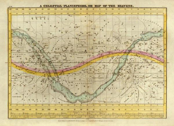 A Celestial Planisphere, or Map of the Heavens, 1835