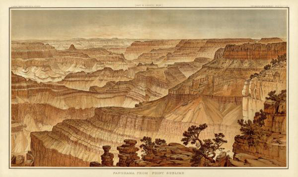 Grand Canyon - Panorama from Point Sublime (Part III. Looking West), 1882