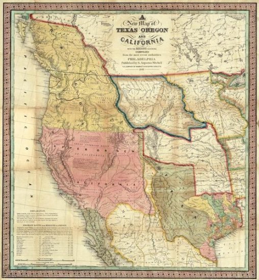 A New Map of Texas, Oregon and California 1846