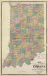 New Sectional and Township Map of Indiana, 1876