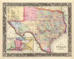 County Map of Texas, 1860