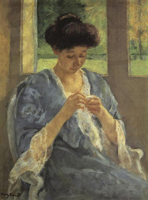 Augusta Sewing Before a Window, 1910