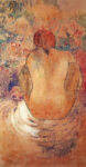 Crouching Marquesain Woman Seen From The Back