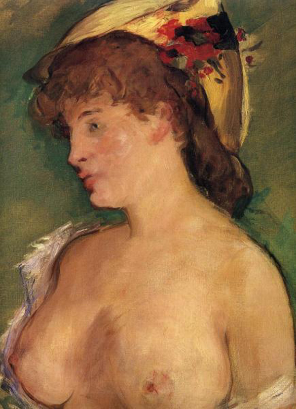 Blonde Woman with Bare Breasts