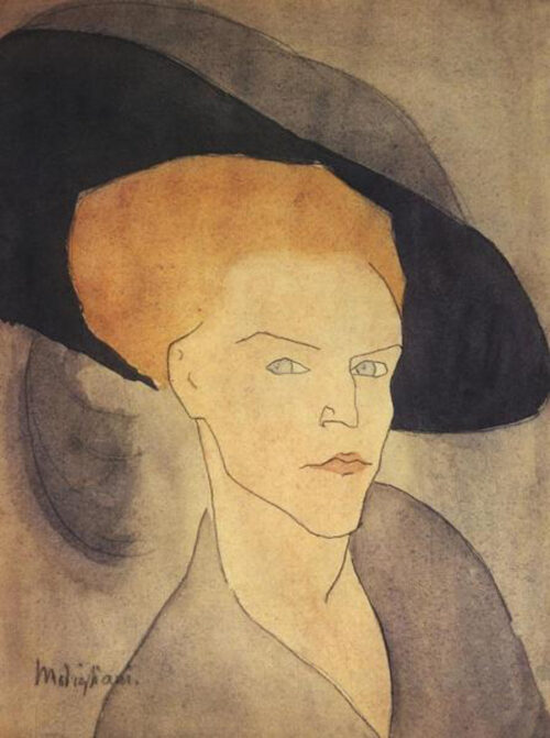 Head of a Woman Wearing a Hat