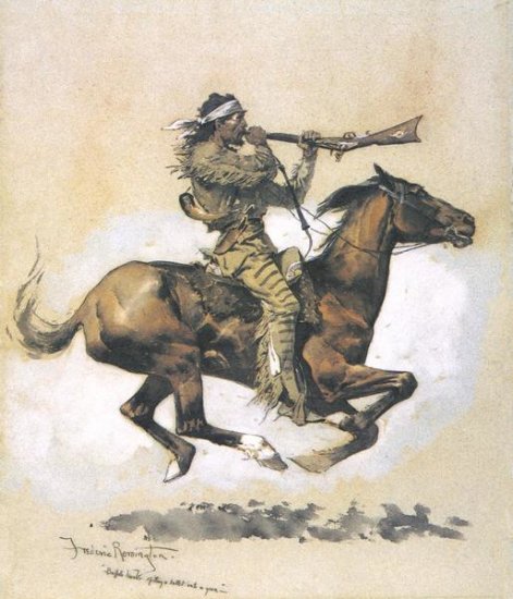 Buffalo Hunter Spitting a Bullet Into a Gun