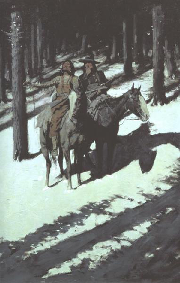 Indian Scouts In the Moonlight