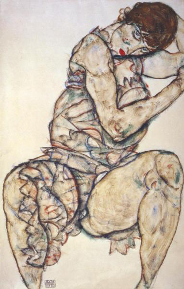 Seated Woman with Left Hand in Hair