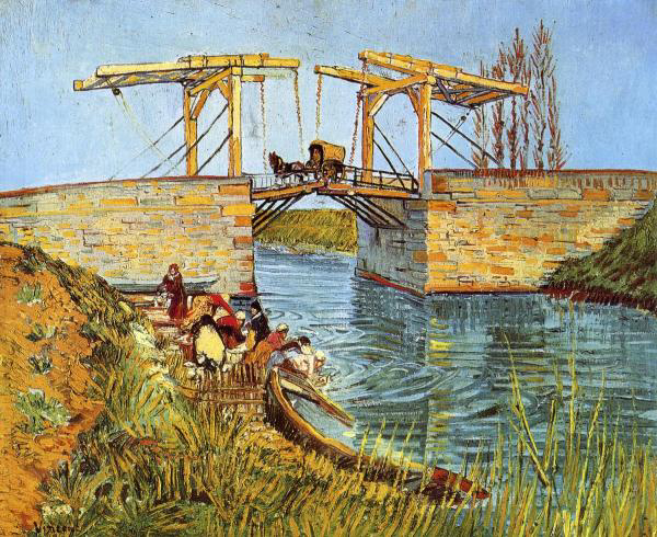 Langlois Bridge with Women Washing Clothes