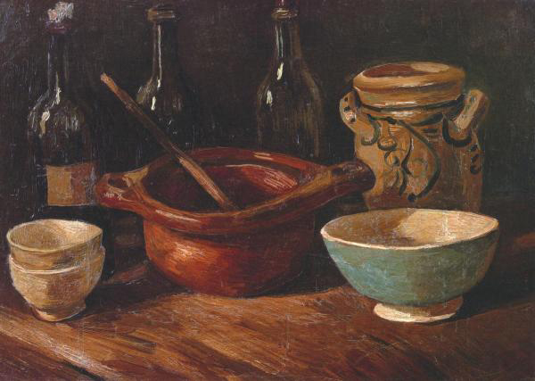 Still Life Earthenware and Bottles