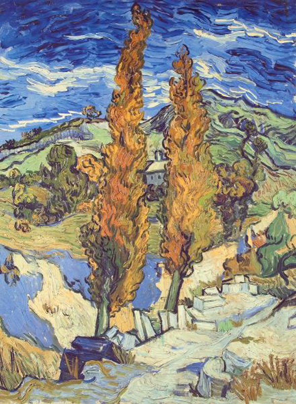 Two Poplars on a Road