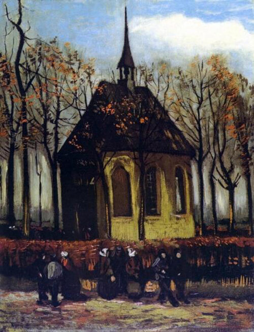 Church at Nuenen with Churchgoers