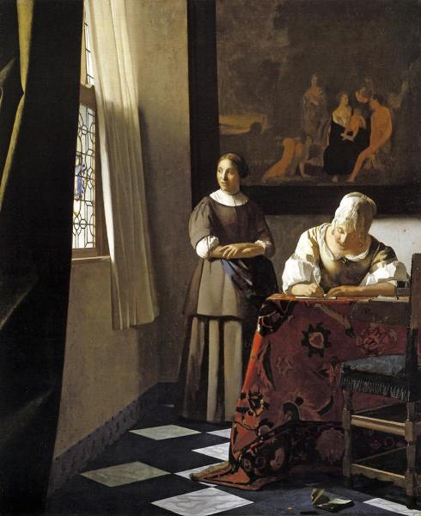 Lady Writing a Letter with Her Maid