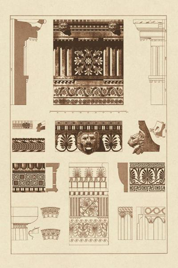 Entablatures, Terracottas and Cymas