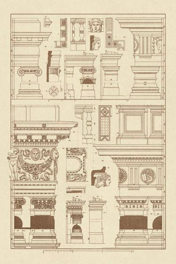 Details of Basilica at Vicenza and Library at Venice